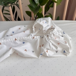 Cearșaf pentru cărucior bebe din bumbac, cu modele geometrice